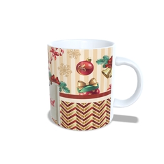 Caneca Feliz Natal para personalizar o nome 325ml Modelo 3 Orathea - Personalize Canecas Azulejos e mais | Orathea Presentes