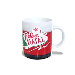 Caneca Feliz Natal Hô Hô Hô 325ml em cerâmica Orathea - Personalize Canecas Azulejos e mais | Orathea Presentes