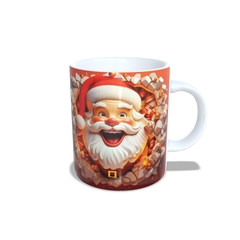 Caneca Feliz Natal Papai Noel 325ml em cerâmica Orathea - Personalize Canecas Azulejos e mais | Orathea Presentes