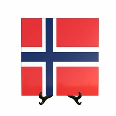 Quadro Azulejo Bandeira da Noruega com suporte Orathea