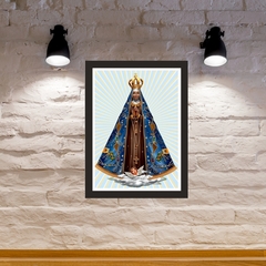 Quadro Religioso Nossa Sra. Aparecida 21x30cm Moldura Preta marca Orathea na internet