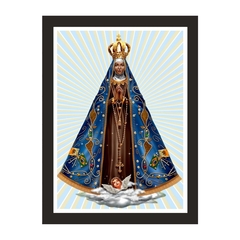 Quadro Religioso Nossa Sra Aparecida 21x30cm Moldura Preta marca Orathea