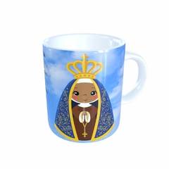 Caneca Nossa Senhora Aparecida Religioso AA3 em cerâmica 325ml Orathea na internet