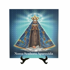 Quadro Azulejo Nossa Senhora Aparecida com suporte Orathea