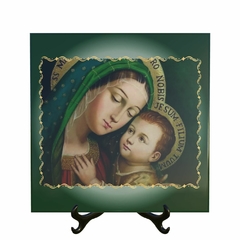 Quadro Azulejo Nossa Sra. Do Bom Conselho Religioso com suporte Orathea