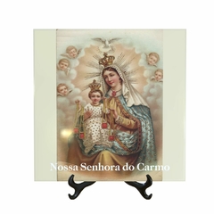 Quadro Azulejo Nossa Senhora do Carmo Religioso com suporte Orathea