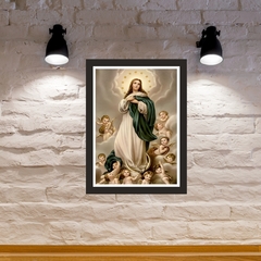 Quadro Religioso Nossa Sra. da Conceição 21x30cm Moldura Preta marca Orathea na internet