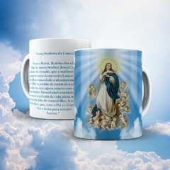 Caneca Nossa Senhora da Conceição Religioso A2 em cerâmica 325ml Orathea - loja online