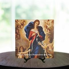 Quadro Azulejo Religioso Nossa Sra. Desatadora dos Nós com suporte Orathea - comprar online