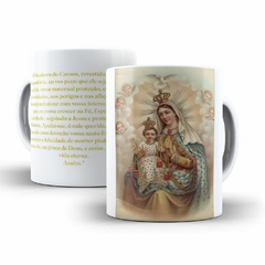 Caneca Nossa Senhora do Carmo Religioso em ceramica 325ml Orathea