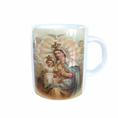 Caneca Nossa Senhora do Carmo Religioso em cerâmica 325ml Orathea - Personalize Canecas Azulejos e mais | Orathea Presentes