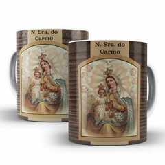 Caneca Nossa Senhora do Carmo Religioso AA2 em ceramica 325ml Orathea