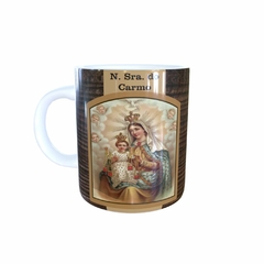 Caneca Nossa Senhora do Carmo Religioso AA2 em cerâmica 325ml Orathea - comprar online