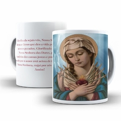 Caneca Nossa Senhora das Dores Religioso em ceramica 325ml Orathea