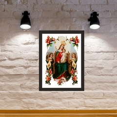 Quadro Religioso Nossa Sra. do Anjos 21x30cm Moldura Preta marca Orathea na internet