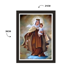 Quadro Religioso Nossa Sra. do Escapulário 21x30cm Moldura Preta marca Orathea - comprar online