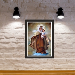 Quadro Religioso Nossa Sra. do Escapulário 21x30cm Moldura Preta marca Orathea na internet