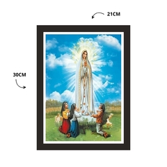 Quadro Religioso Nossa Sra. de Fátima 21x30cm Moldura Preta marca Orathea - comprar online