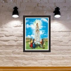 Quadro Religioso Nossa Sra. de Fátima 21x30cm Moldura Preta marca Orathea na internet