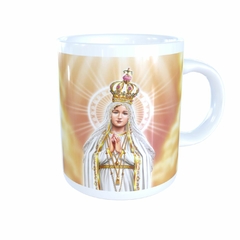 Caneca Nossa Senhora de Fátima Religioso em cerâmica 325ml Orathea - Personalize Canecas Azulejos e mais | Orathea Presentes