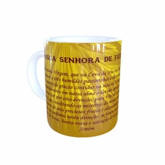 Caneca Nossa Senhora de Fátima Religioso AA2 em cerâmica 325ml Orathea - comprar online