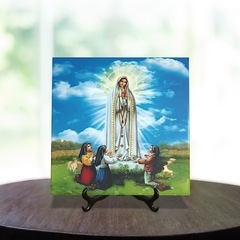 Quadro Azulejo Religioso Nossa Senhora de Fátima com suporte Orathea - comprar online