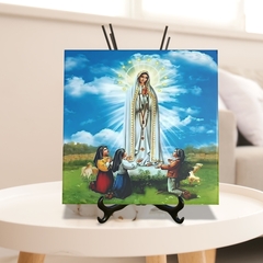 Quadro Azulejo Religioso Nossa Senhora de Fátima com suporte Orathea na internet