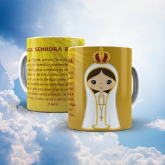 Caneca Nossa Senhora de Fátima Religioso AA2 em cerâmica 325ml Orathea - loja online