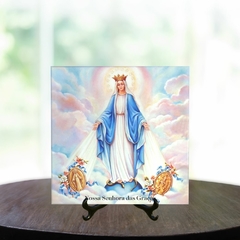 Quadro Azulejo Nossa Senhora das Graças Religioso com suporte Orathea - comprar online