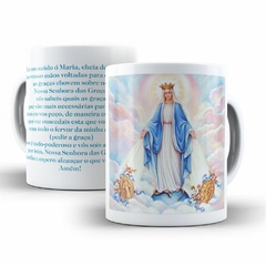 Caneca Nossa Senhora das Gracas Religioso em ceramica 325ml Orathea