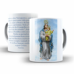 Caneca Nossa Senhora dos Navegantes Religioso em ceramica 325ml Orathea