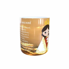 Caneca Nossa Senhora de Nazaré Religioso em cerâmica 325ml Orathea na internet