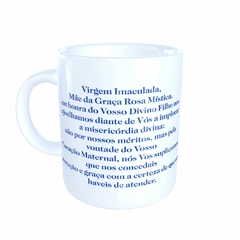 Caneca Nossa Senhora da Rosa Mística Religioso em cerâmica 325ml Orathea - comprar online