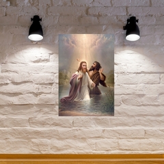 Quadro O Batismo MDF 20x27cm Decorativo – Orathea na internet