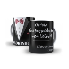 Caneca Personalizada Padrinho com nome 325ml em cerâmica Orathea na internet