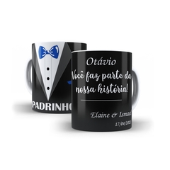 Caneca Personalizada Padrinho com nome 325ml em cerâmica Orathea - Personalize Canecas Azulejos e mais | Orathea Presentes