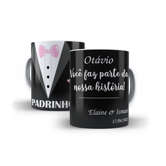 Caneca Personalizada Padrinho com nome 325ml em cerâmica Orathea - loja online