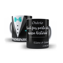 Imagem do Caneca Personalizada Padrinho com nome 325ml em cerâmica Orathea