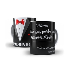 Caneca Personalizada Padrinho com nome 325ml em cerâmica Orathea