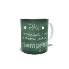 Caneca Pai Sempre Juntos 325ml em cerâmica Orathea - Personalize Canecas Azulejos e mais | Orathea Presentes