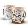 Caneca Feliz Pascoa 325ml em ceramica Orathea 