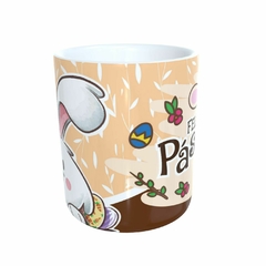 Caneca Feliz Páscoa 325ml em cerâmica Orathea na internet