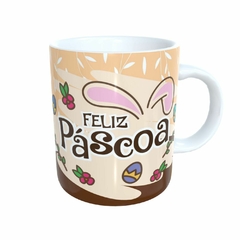 Caneca Feliz Páscoa 325ml em cerâmica Orathea - Personalize Canecas Azulejos e mais | Orathea Presentes