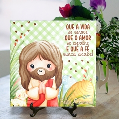 Quadro Azulejo Feliz Páscoa com suporte Orathea - Personalize Canecas Azulejos e mais | Orathea Presentes