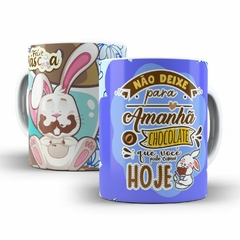 Caneca Feliz Páscoa Chocolate 325ml em cerâmica Orathea na internet