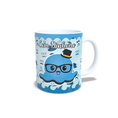 Caneca Polvo Divertido Com ou Sem Dinheiro 325ml em cerâmica Orathea - Personalize Canecas Azulejos e mais | Orathea Presentes