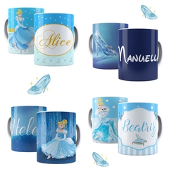 Caneca Princesa Cinderela 325ml Orathea  Personalize com Nome