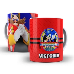 Caneca Estilo Sonic personalizada com nome 325ml Orathea - Personalize Canecas Azulejos e mais | Orathea Presentes