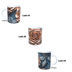 Caneca Rosa Dourada 325ml em cerâmica Orathea - loja online