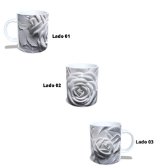 Caneca Rosa Branca 325ml em cerâmica Orathea - loja online